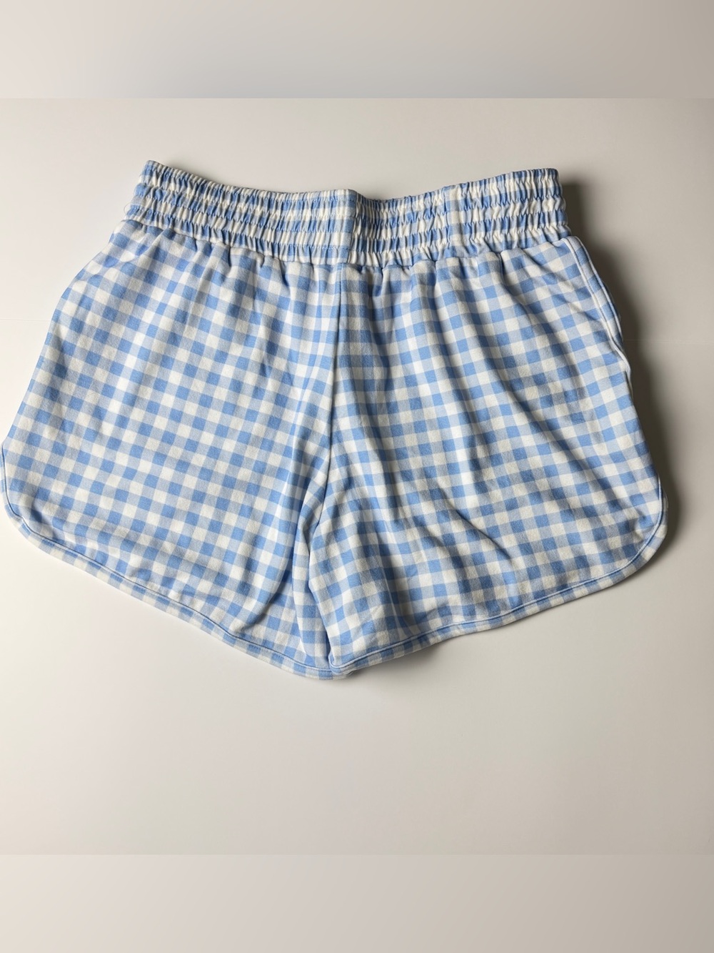 Sugar Light Blue and White Gingham Athletic Shorts